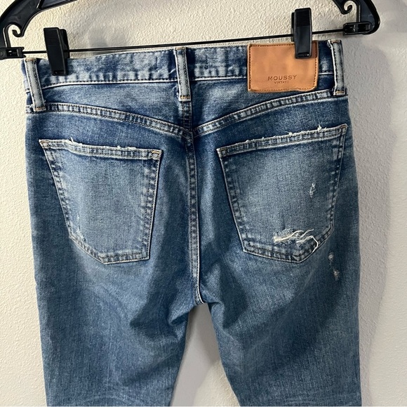 MOUSSY VINTAGE Edmond Cropped Skinny Jeans Blue Denim Distressed Casual Women 25 - Picture 9 of 11
